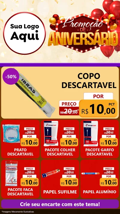 Modelo de Rede Social para Stories com o tema Promoção de Aniversário para Embalagens