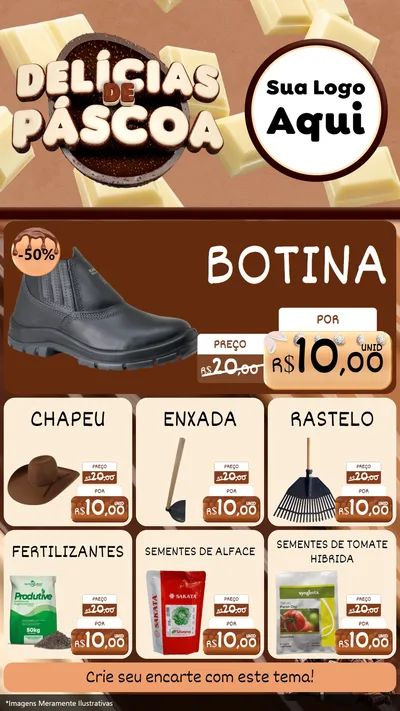 Modelo de Rede Social para Stories com o tema Delícias de Páscoa para Agropecuária