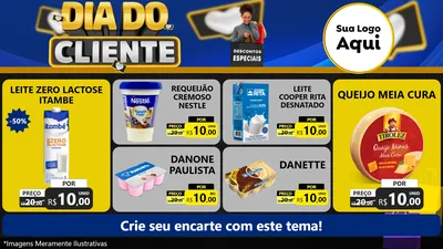 Modelo de TV para TV Horizontal com o tema Dia Do Cliente para Frios e Laticínios