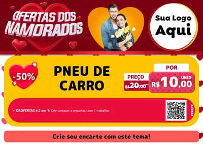 Modelo de Cartaz para Cartaz A4 Horizontal com o tema Ofertas Dos Namorados para Auto peças