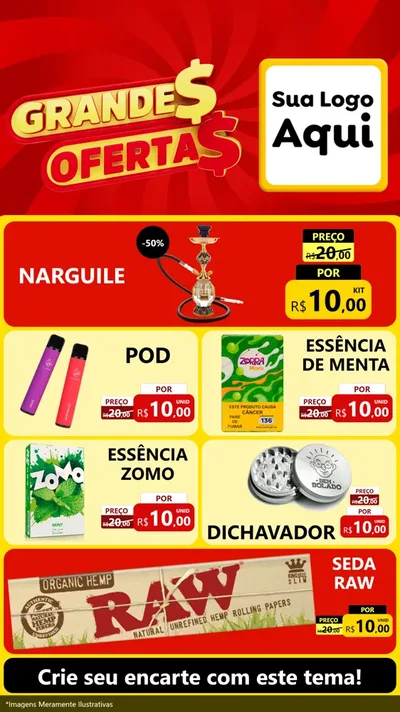 Modelo de TV para TV Vertical com o tema Grandes Ofertas para Tabacaria
