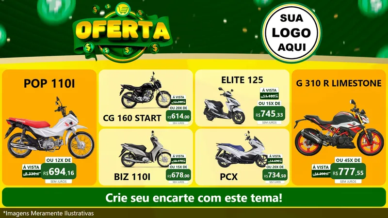 Modelo de TV para TV Horizontal com o tema Oferta para Concessionaria de Motos