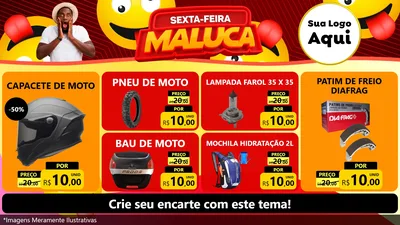 Modelo de TV para TV Horizontal com o tema Sexta-feira Maluca para Moto peças