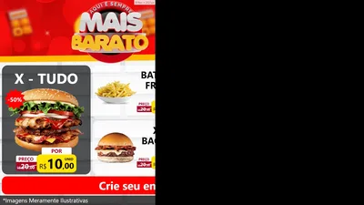 Modelo de TV para TV Horizontal com o tema Mais Barato para Hamburgueria