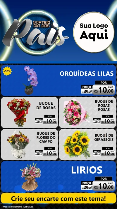 Modelo de TV para TV Vertical com o tema Sorteio Dia Dos Pais para Floricultura e jardim