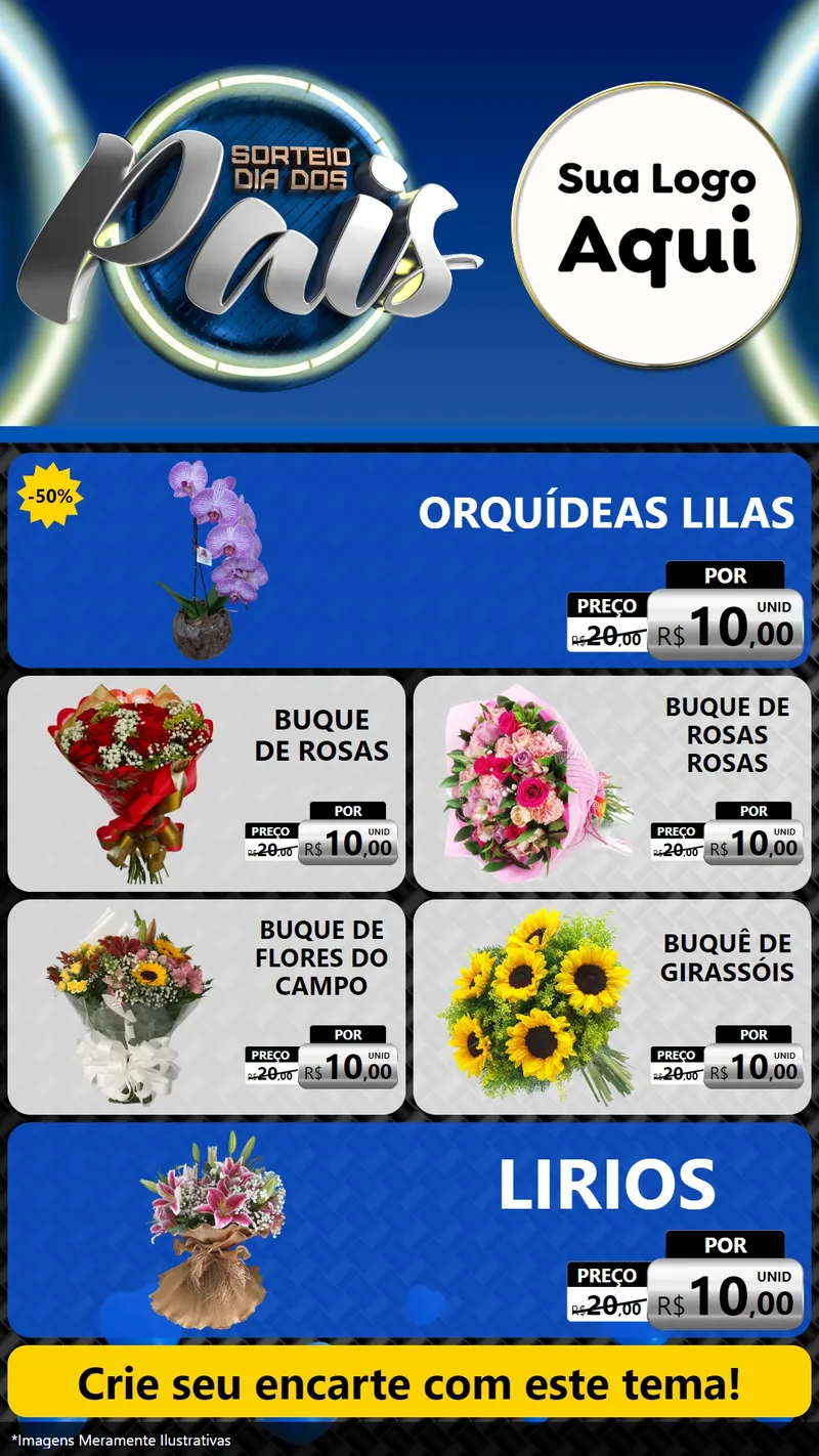 Modelo de TV para TV Vertical com o tema Sorteio Dia Dos Pais para Floricultura e jardim