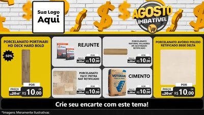 Modelo de TV para TV Horizontal com o tema Agosto imbatível para Pisos e revestimentos