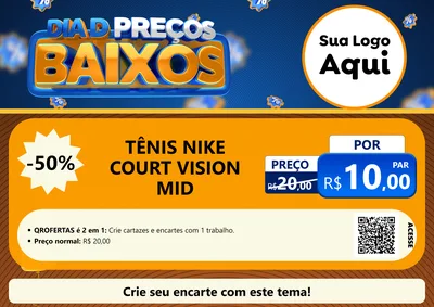 Modelo de Cartaz para Cartaz A4 Horizontal com o tema Dia D Preço Baixo para Calçados