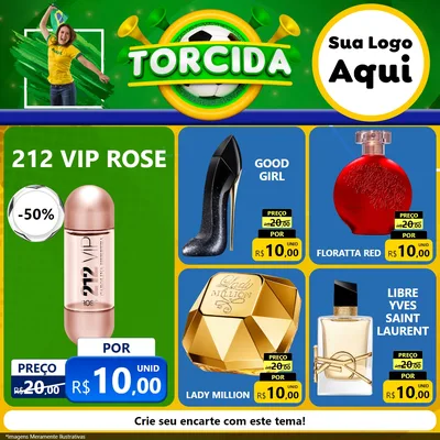 Modelo de Rede Social para Feed Facebook com o tema Torcida para Perfumes