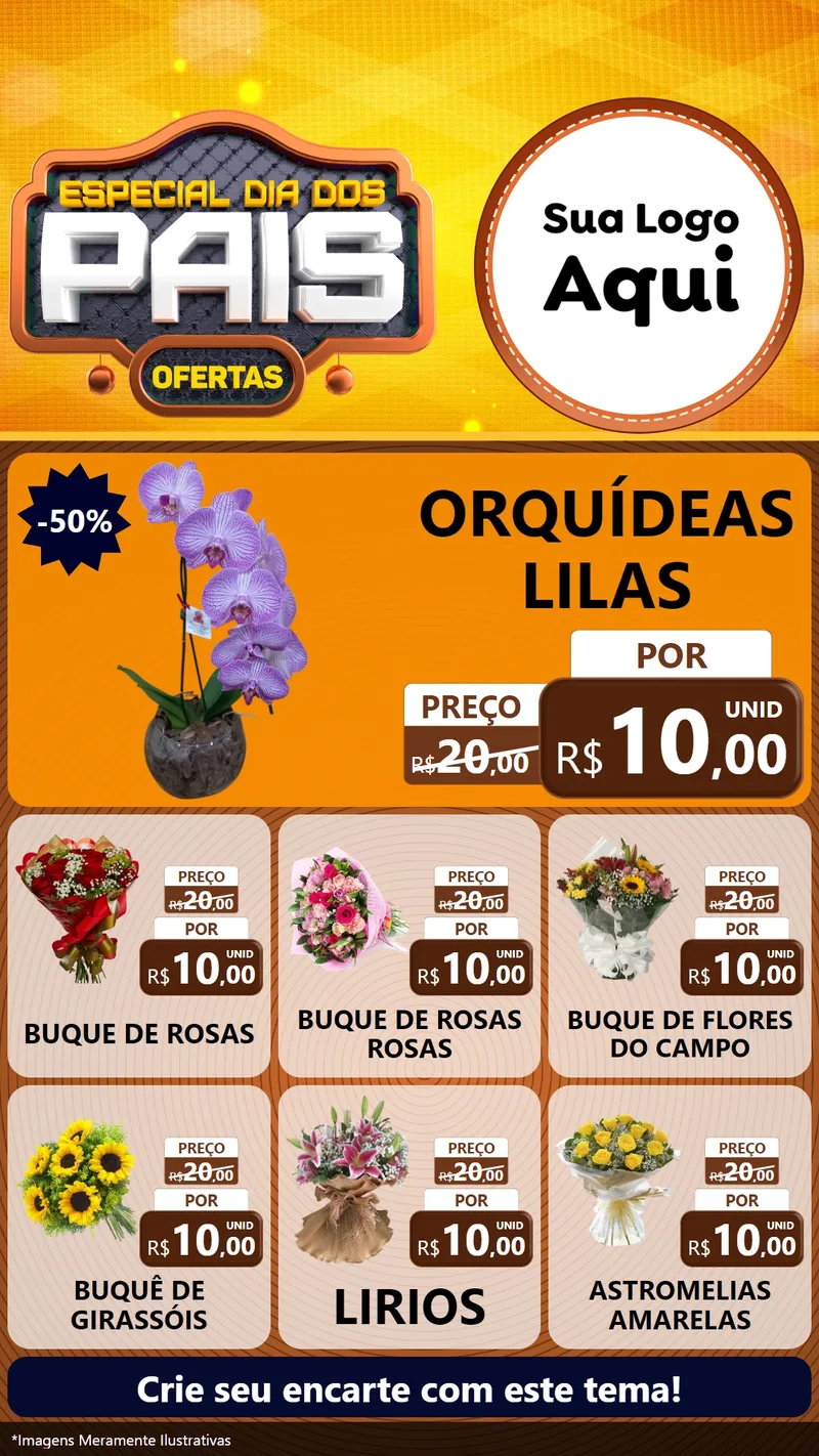 Modelo de Rede Social para Stories com o tema Especial Dia dos Pais para Floricultura e jardim