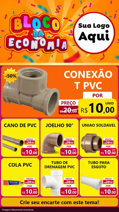 Modelo de Rede Social para Stories com o tema Bloco da Economia para Tubos e conexões