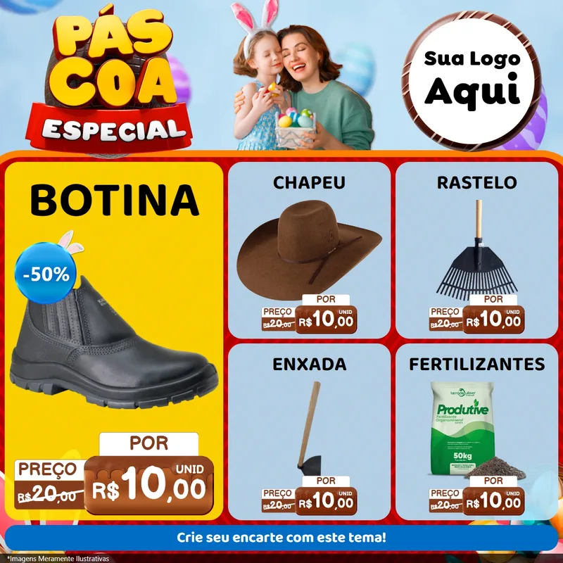 Modelo de Rede Social para Feed Facebook com o tema Páscoa Especial para Agropecuária