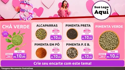 Modelo de TV para TV Horizontal com o tema Dia da Mulher para Produtos Naturais