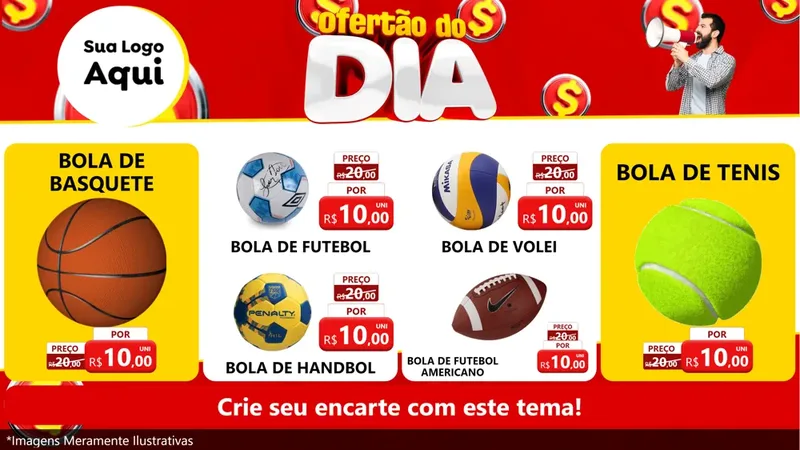 Modelo de TV para TV Horizontal com o tema Ofertão do dia para Artigos Esportivos