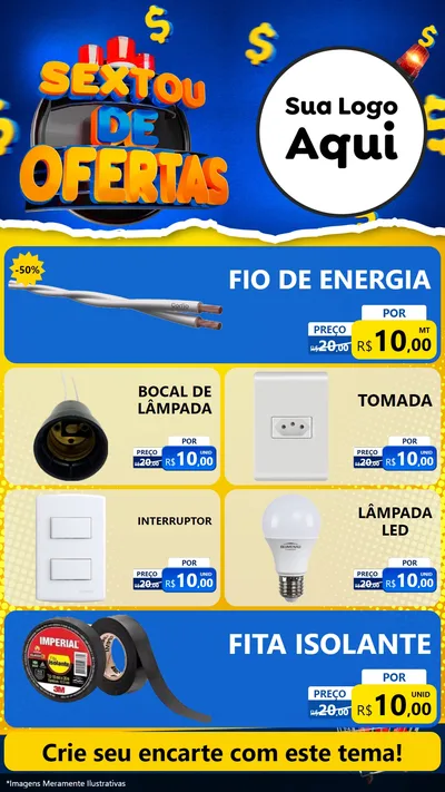 Modelo de TV para TV Vertical com o tema Sextou de Ofertas para Materiais Elétricos