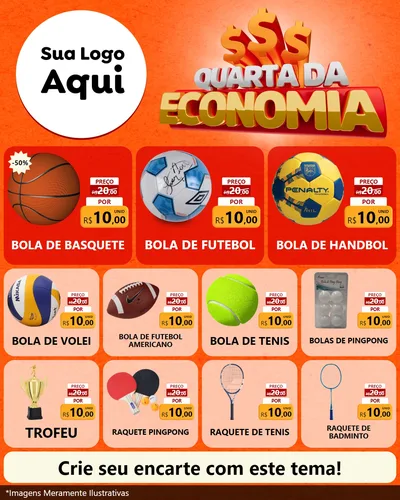 Modelo de Rede Social para Feed Instagram com o tema Quarta da Economia para Artigos Esportivos