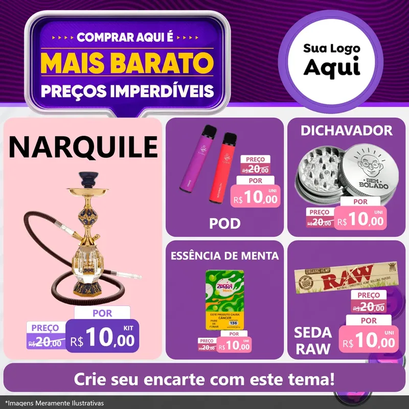 Modelo de Rede Social para Feed Facebook com o tema Mais Barato para Tabacaria