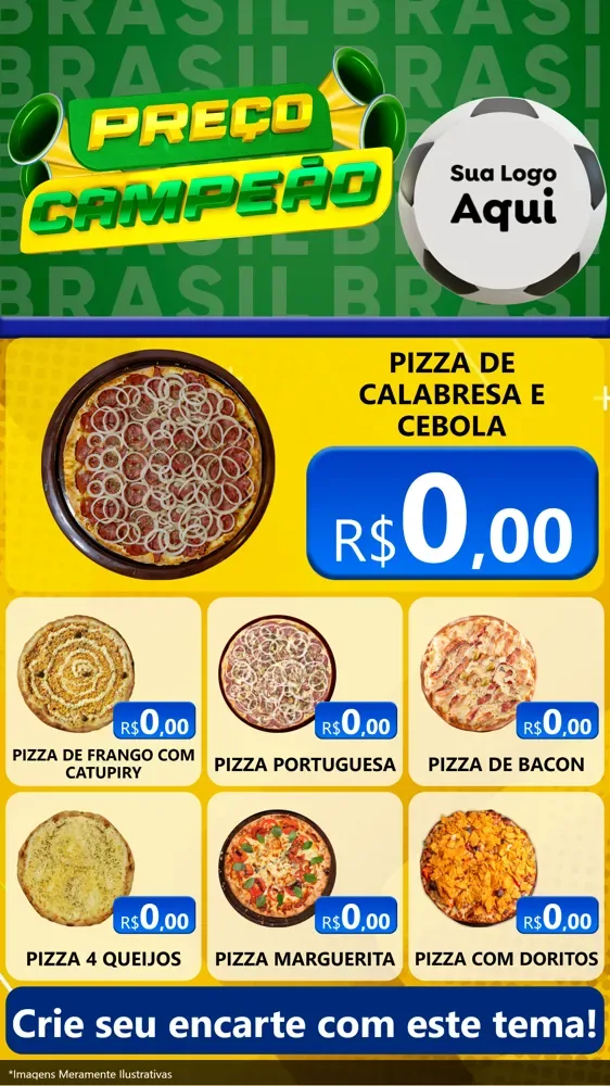 Modelo de Rede Social para Stories com o tema Preço Campeão - Copa para Pizzaria