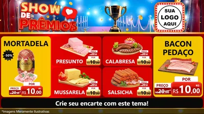 Modelo de TV para TV Horizontal com o tema Show de Prêmios para Frios e Laticínios