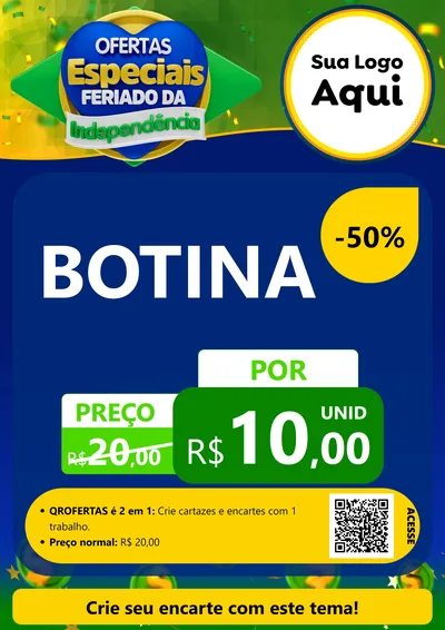 Modelo de Cartaz para Cartaz A4 Vertical com o tema Ofertas Especiais Feriado da Independência para Agropecuária