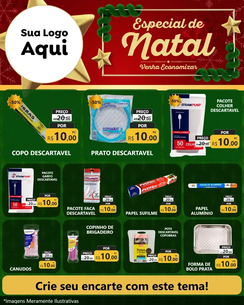 Modelo de Rede Social para Feed Instagram com o tema Especial de Natal para Embalagens