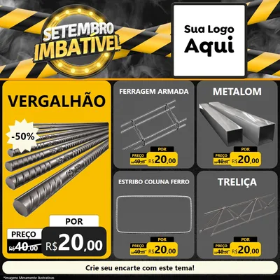 Modelo de Rede Social para Feed Facebook com o tema Setembro Imbatível para Ferragens
