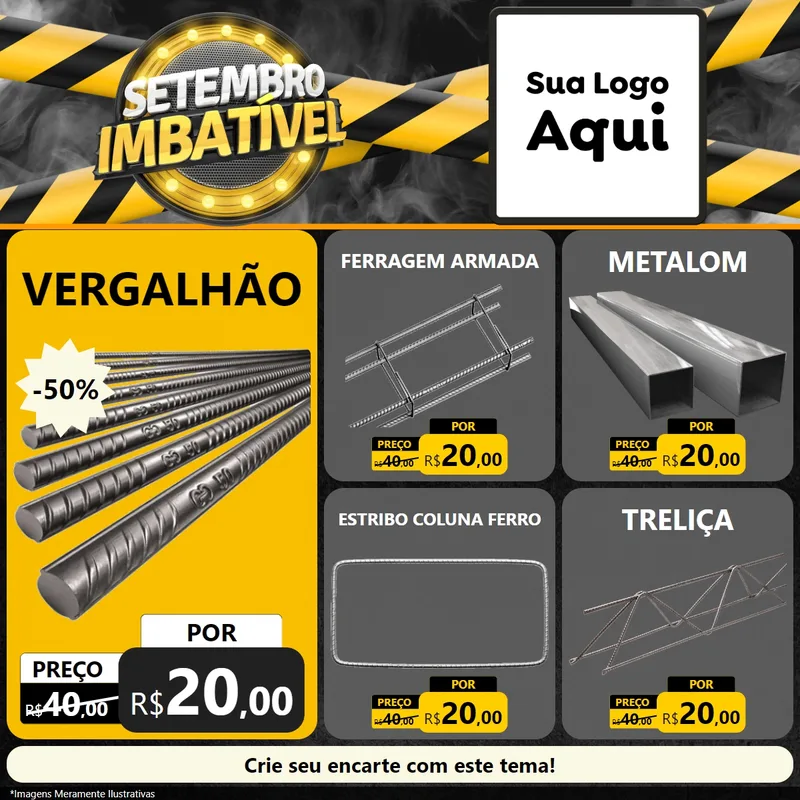 Modelo de Rede Social para Feed Facebook com o tema Setembro Imbatível para Ferragens