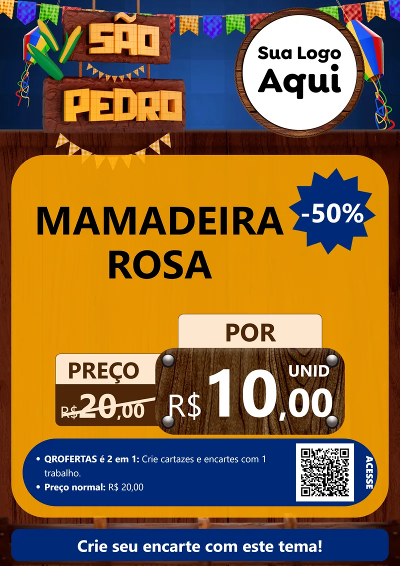 Modelo de Cartaz para Cartaz A4 Vertical com o tema São Pedro para Bebês
