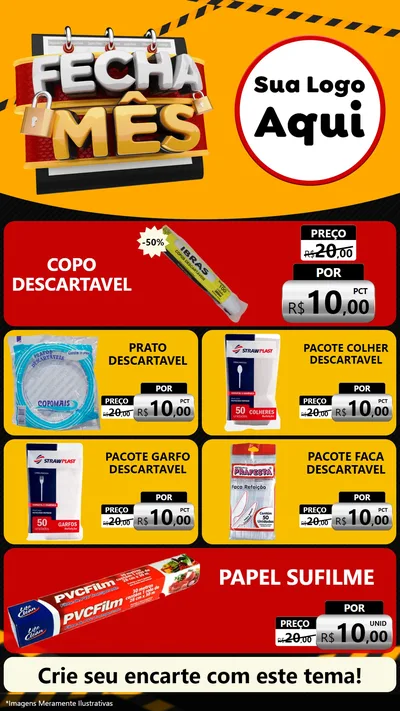 Modelo de TV para TV Vertical com o tema Fecha Mês para Embalagens