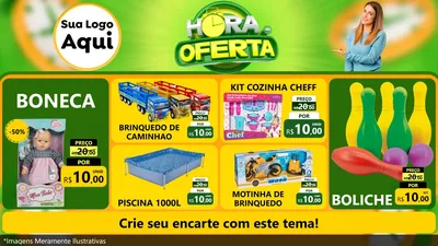 Modelo de TV para TV Horizontal com o tema Hora da Oferta para Brinquedos