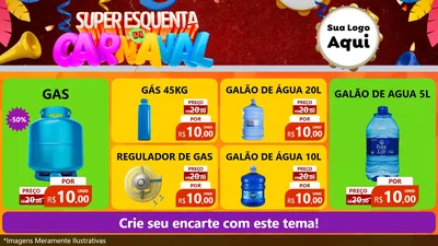 Modelo de TV para TV Horizontal com o tema Super Esquenta de Carnaval para Água e gás