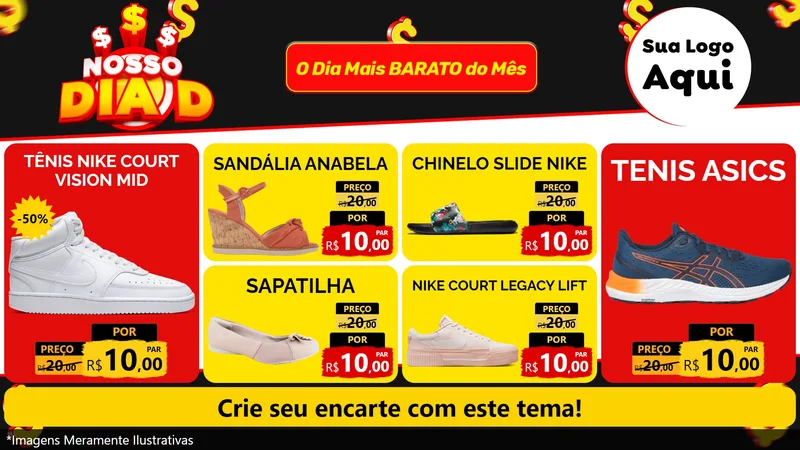 Modelo de TV para TV Horizontal com o tema Nosso Dia D para Calçados