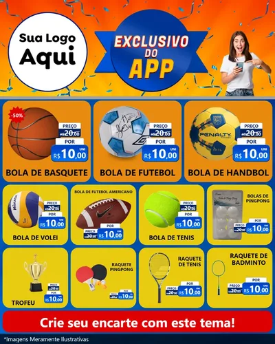 Modelo de Rede Social para Feed Instagram com o tema Exclusivo do Aplicativo para Artigos Esportivos