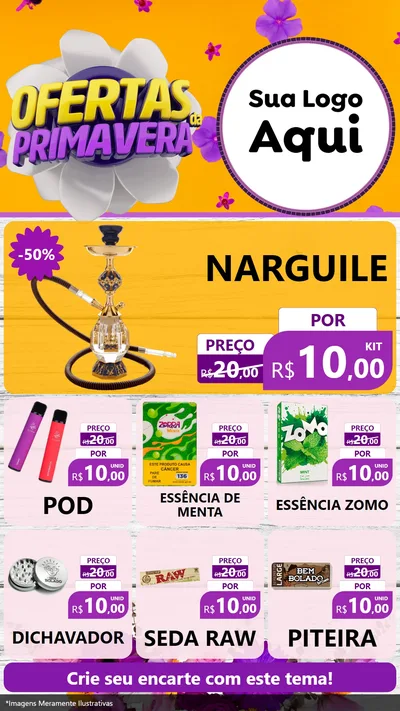 Modelo de Rede Social para Stories com o tema Ofertas Da Primavera para Tabacaria