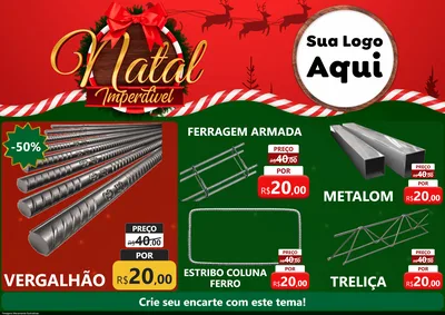Modelo de Encarte para Encarte A4 Horizontal com o tema Natal Imperdível para Ferragens