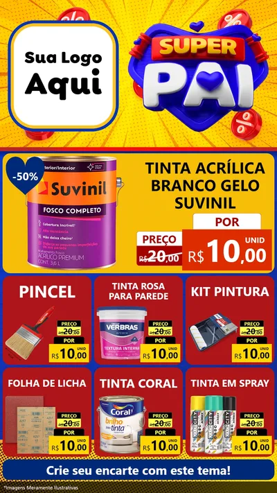 Modelo de Rede Social para Stories com o tema Super Pai para Tintas e Ferramentas