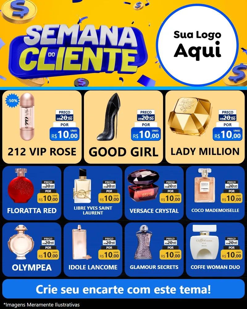 Modelo de Rede Social para Feed Instagram com o tema Semana do Cliente para Perfumes