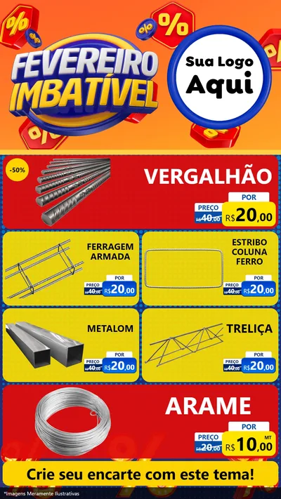 Modelo de TV para TV Vertical com o tema Fevereiro Imbatível para Ferragens