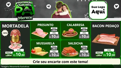Modelo de TV para TV Horizontal com o tema Promoção Que seu Pai Merece para Frios e Laticínios
