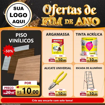 Modelo de Rede Social para Feed Facebook com o tema Ofertas de Fim de Ano para Material para Construção