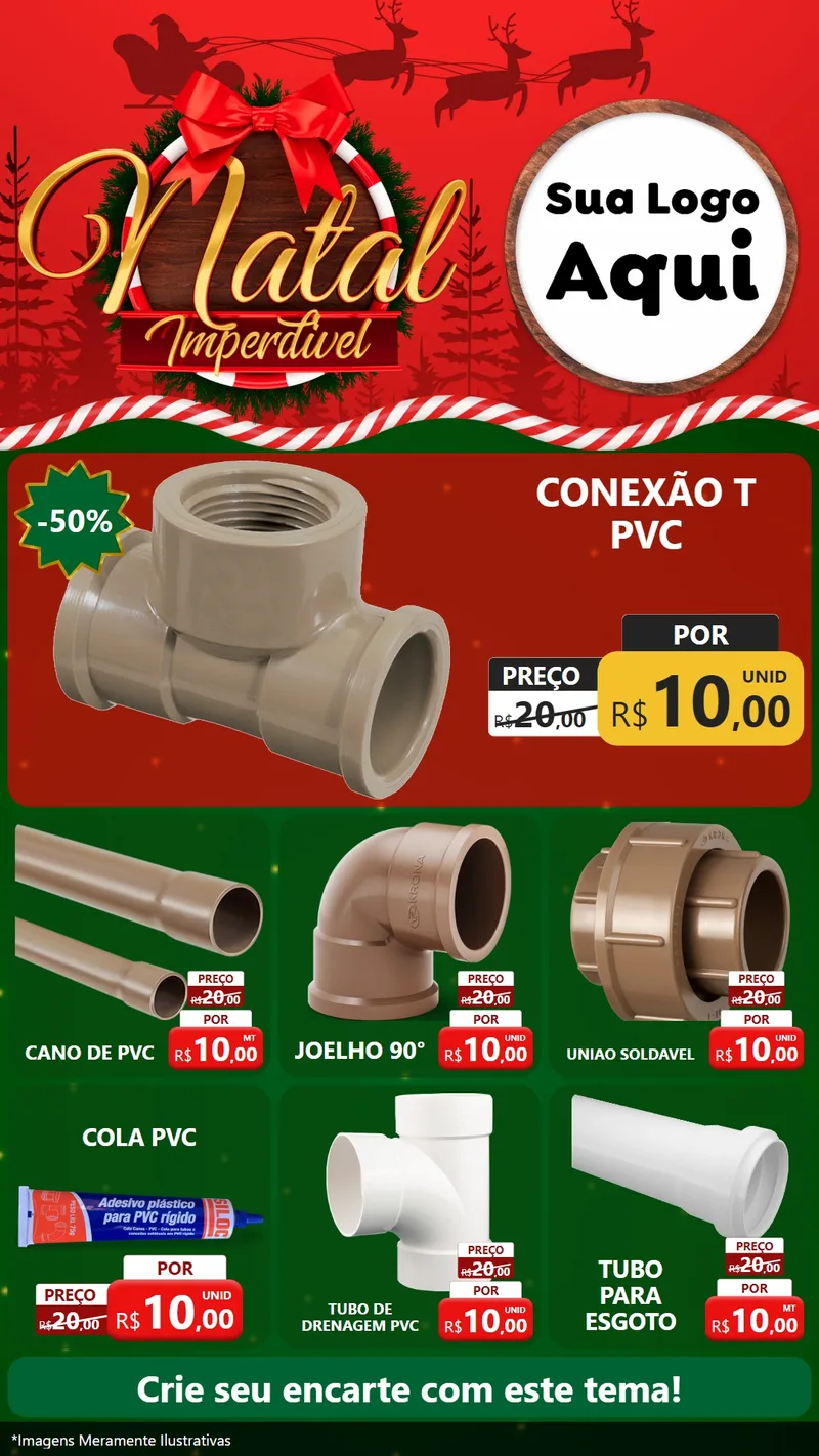 Modelo de Rede Social para Stories com o tema Natal Imperdível para Tubos e conexões