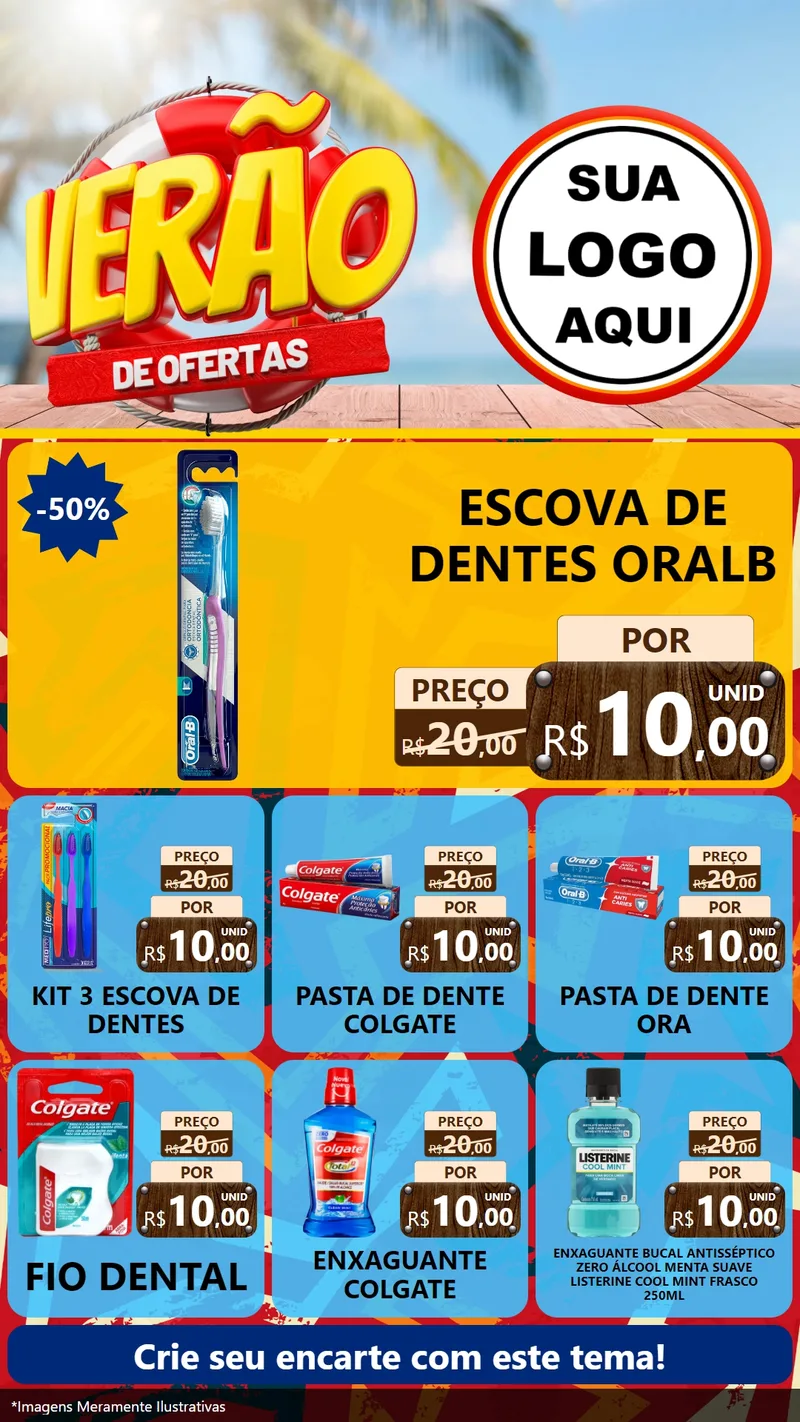 Modelo de Rede Social para Stories com o tema Verão de Ofertas para Higiene Pessoal
