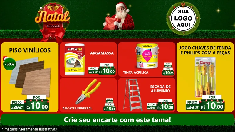 Modelo de TV para TV Horizontal com o tema Natal Especial para Material para Construção
