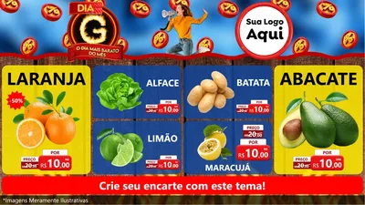 Modelo de TV para TV Horizontal com o tema Dia G - O Dia Mais Barato Do Mês para Hortifrúti