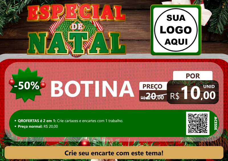 Modelo de Cartaz para Cartaz A4 Horizontal com o tema Especial de Natal para Agropecuária