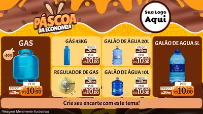 Modelo de TV para TV Horizontal com o tema Páscoa da Economia para Água e gás