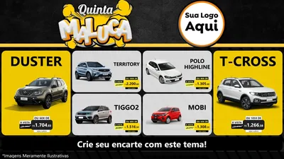 Modelo de TV para TV Horizontal com o tema Quinta Maluca para Concessionaria de Carros