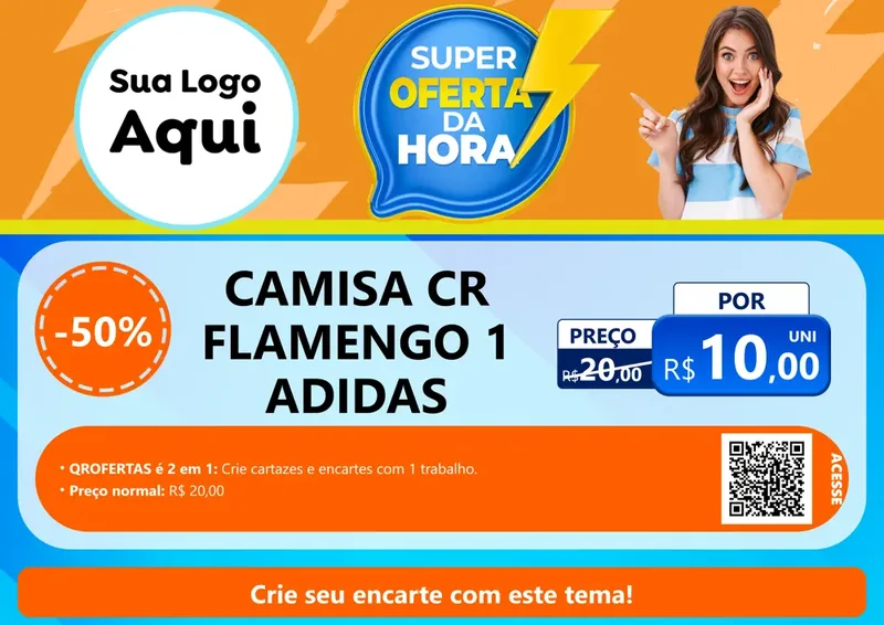 Modelo de Cartaz para Cartaz A4 Horizontal com o tema Super Oferta da Hora para Roupas e acessórios