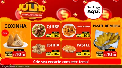 Modelo de TV para TV Horizontal com o tema Julho Ofertas Imbatíveis para Salgadaria