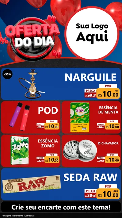 Modelo de TV para TV Vertical com o tema Oferta do Dia para Tabacaria